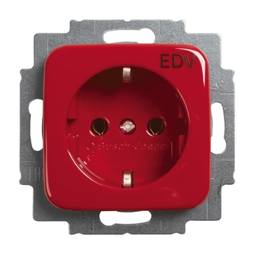 SCHUKO Socket insert with legend EDV red  - Reflex SI