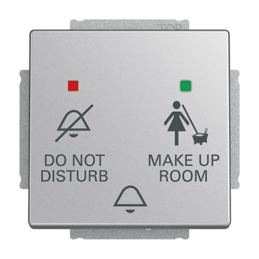 Bell pushswitch DND  MUR insert DND MUR and Symbol bell Single push button 1P pole aluminium silver  Platform 63