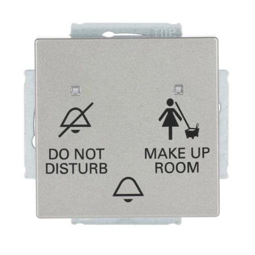 Bell pushswitch DND  MUR insert DND MUR and Symbol bell Single push button 1P pole grey metallic  Platform 63