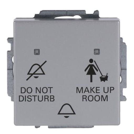 Bell pushswitch DND  MUR insert DND MUR and Symbol bell 3gang for Switchpush button Single push button with LED aluminium silver  Platform 63