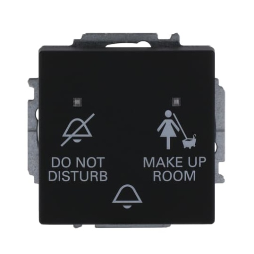 Bell pushswitch DND  MUR insert DND MUR and Symbol bell 3gang for Switchpush button Single push button with LED black matt  Platform 63