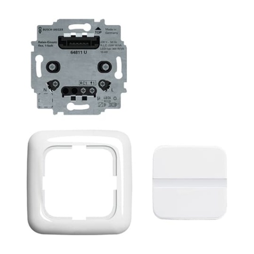Motion detector switch set with relais insert Movement sensor 1gang alpine white  Reflex SI