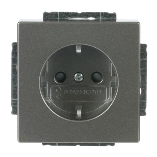SCHUKO socket insert Without imprint Safety Shutter grey metallic  - Platform 63
