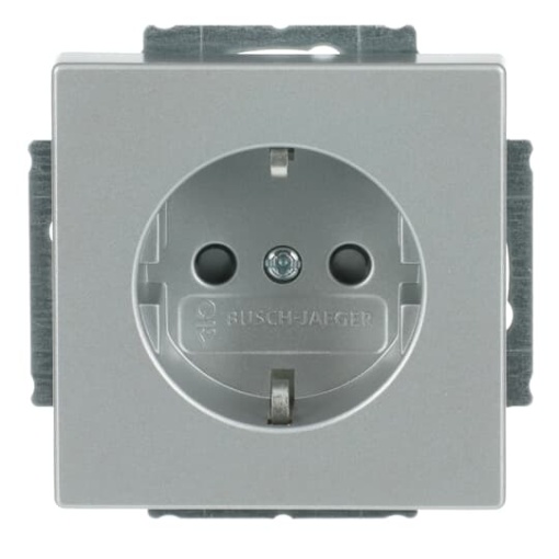 SCHUKO socket insert Safety Shutter aluminium silver  - Platform 63