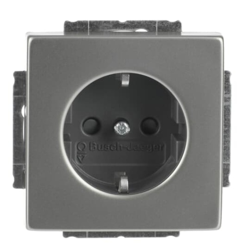 SCHUKO socket insert Safety Shutter stainless steel  - Pure Stainless Steel