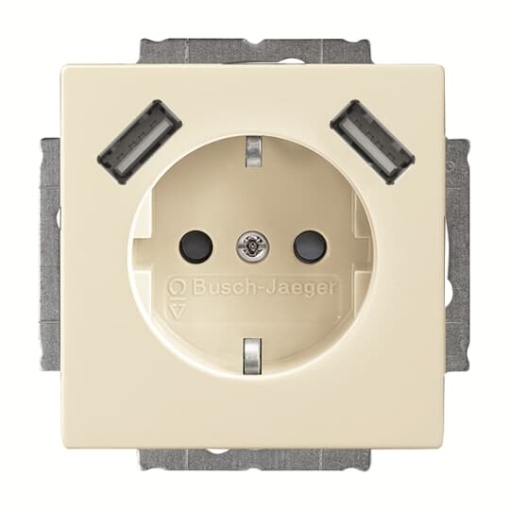 Socket insert with USB AA ivory white   Platform 63