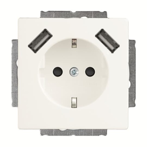 Socket insert with USB AA studio white matt   Platform 63