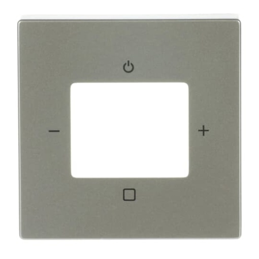 Cover plate with legend Symbol "-; OnOff; break", stainless steel - Pure Stainless Steel