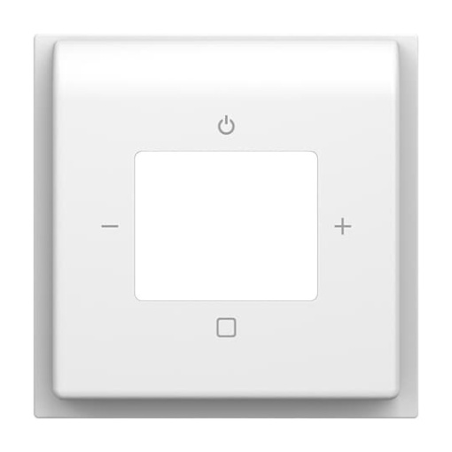 Cover plate with legend Symbol "-; OnOff; break", studio white matt - impuls