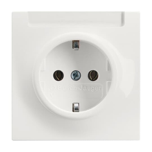SCHUKO Socket insert with labelling field alpine white  - impuls