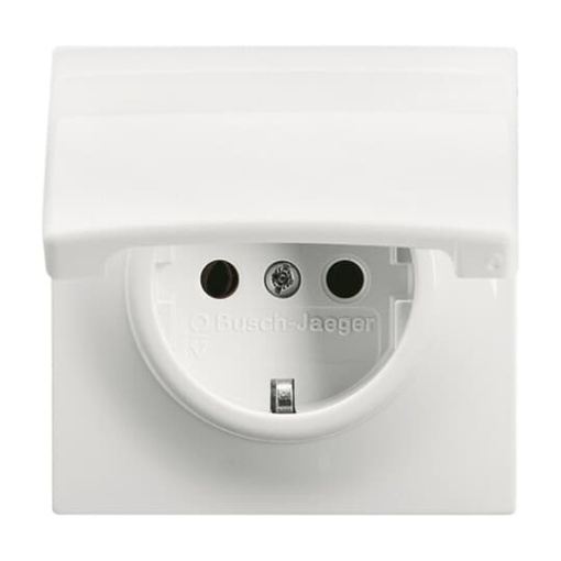 SCHUKO socket insert with Hinged Lid alpine white  - impuls