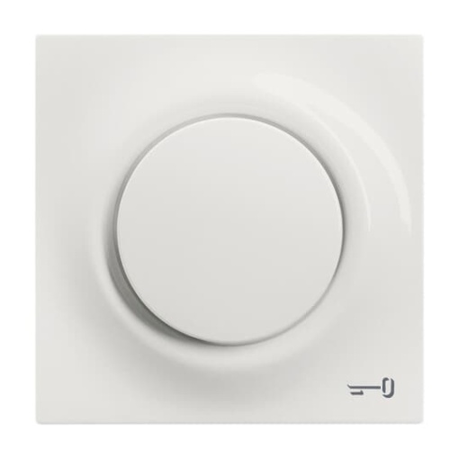 Cover plate Symbol "keydoor" with Small Transparent Calotte for Switchpush button, Single rocker alpine white - impuls