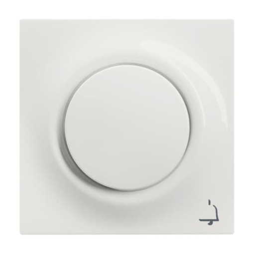 Cover plate Symbol "bell" with Small Transparent Calotte for Switchpush button, Single rocker alpine white - impuls