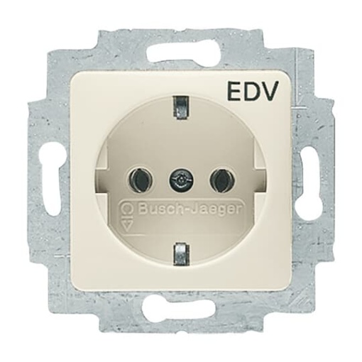 SCHUKO Socket insert with legend EDV 50 x 50 mm white  - Busch-Duro 2000 SI