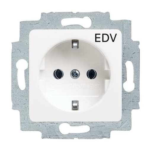 SCHUKO Socket insert with legend EDV 50 x 50 mm alpine white  - Reflex SI