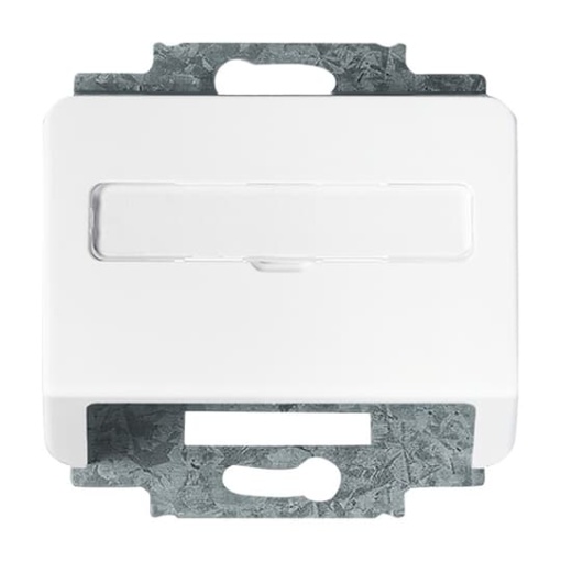 Cover plate with labelling field For data connection housing studio white  alpha