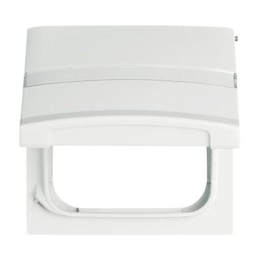 Intermediate Ring with labelling field with Hinged Lid Cover plates Busch-Duro 2000 SI and Reflex SI alpine white - Allwetter 44 IP 44