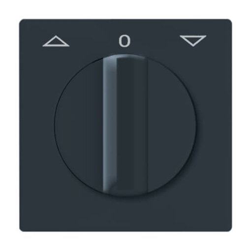 Cover plate with legend Symbol "arrows" and "0" for Venetian blind, Turn button anthracite - Allwetter 44 IP 44
