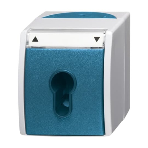 Venetian blind key switch with labelling field 1pole switch 2P pole grey  bluegreen  ocean