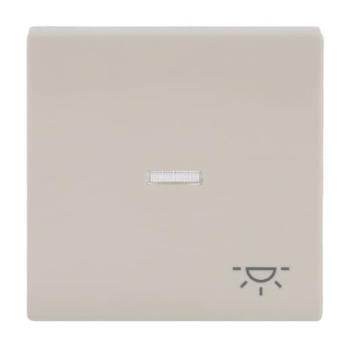 Rocker with legend Symbol "light" with Small Transparent Calotte for Switchpush button, Single rocker ivory white - Platform 63