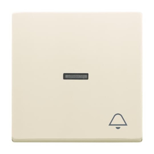 Rocker with legend Symbol "bell" with Small Transparent Calotte for Switchpush button, Single rocker ivory white - Platform 63
