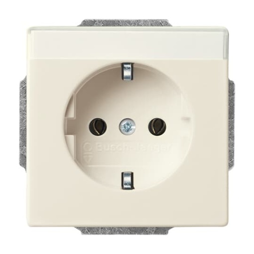 SCHUKO Socket insert with labelling field ivory white  - Platform 63