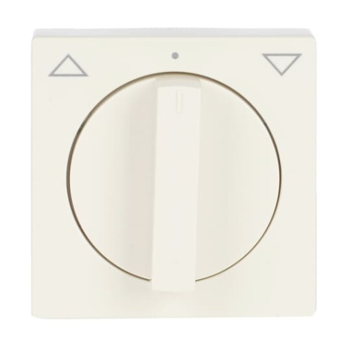 Cover plate with legend Symbol "arrows" for Venetian blind, Turn button ivory white - Platform 63