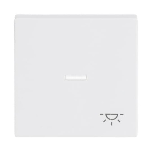 Rocker with legend Symbol "light" with Small Transparent Calotte for Switchpush button, Single rocker studio white - Platform 63