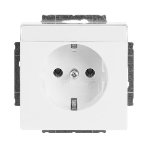 SCHUKO Socket insert with labelling field studio white  - Platform 63