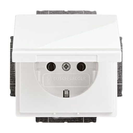 SCHUKO socket insert with Hinged Lid studio white  - Platform 63