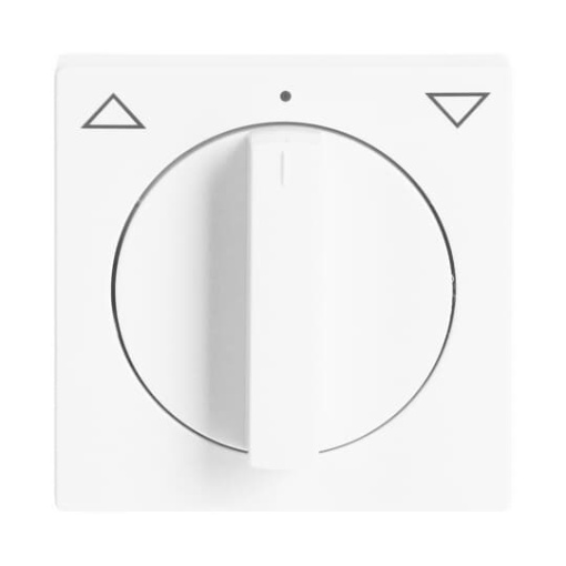 Cover plate with legend Symbol "arrows" for Venetian blind, Turn button studio white - Platform 63