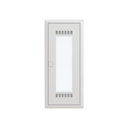 Multimedia unit  UK600 Media, Flush- hollow wall mounting, 60 modules, 5 rows, IP30,  Door Single, Steel Sheet, Transparent, Dimensions 872 mm x 384 mm x 97 mm
