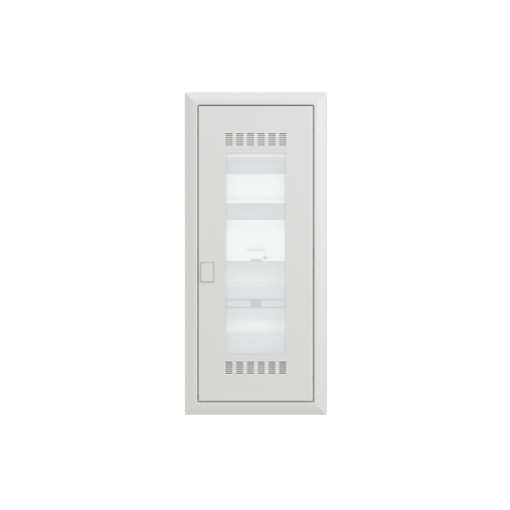 Combi Unit , Flush- hollow wall mounting, 24 modules, 5 rows, IP30,  Door Single, Steel Sheet, Transparent, Dimensions 872 mm x 384 mm x 97 mm