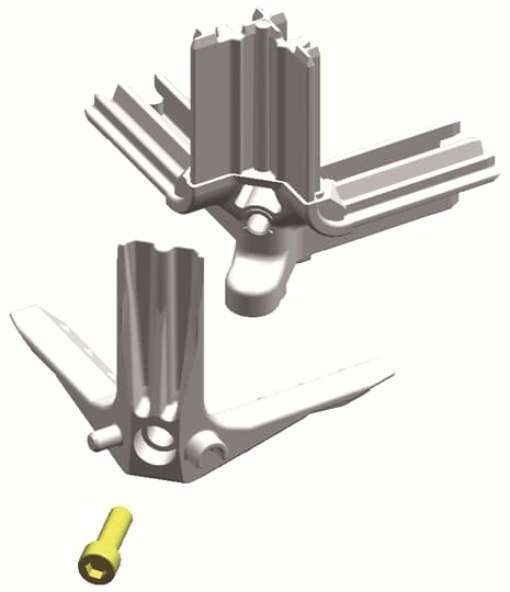 Corner piece, 16 mm x 40 mm x 16 mm