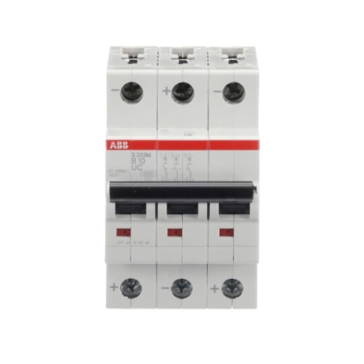 Miniature Circuit Breaker - S200MUC - 3P - 10 A - B - AC 10 kA