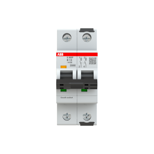 Miniature Circuit Breaker - S300P - 2P - 13 A - B - AC 25 kA