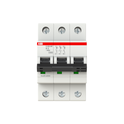 Miniature Circuit Breakers MCBs  S200MT  3P  2 A  D