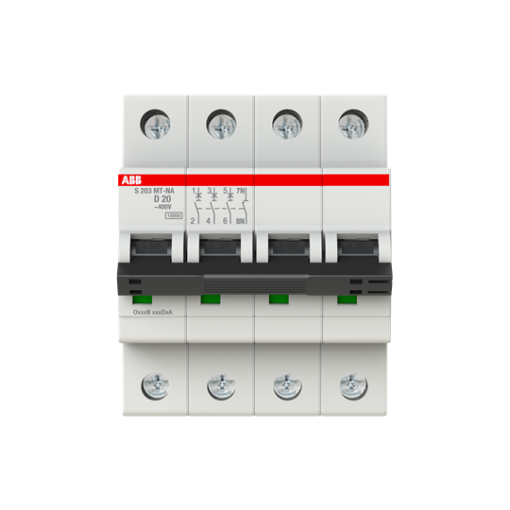 Miniature Circuit Breakers MCBs  S200MT  3PN  20 A  D