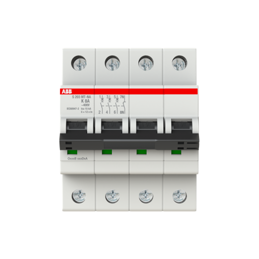 Miniature Circuit Breaker - S200MT - 3PN - 8 A - K - 10 kA