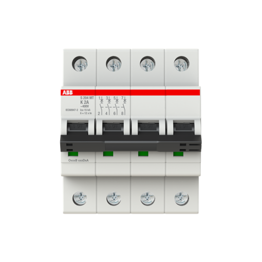 Miniature Circuit Breaker - S200MT - 4P - 2 A - K - 10 kA