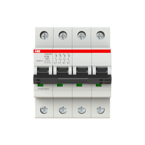 Miniature Circuit Breaker - S200MT - 4P - 6 A - K - 10 kA