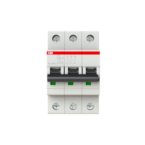 Miniature Circuit Breaker - S200 - 3P - 0.5 A - K - AC 6 kA