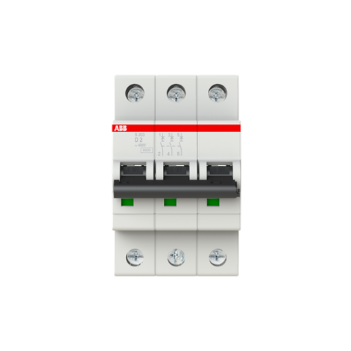 Miniature Circuit Breaker - S200 - 3P - 2 A - D - AC 6 kA