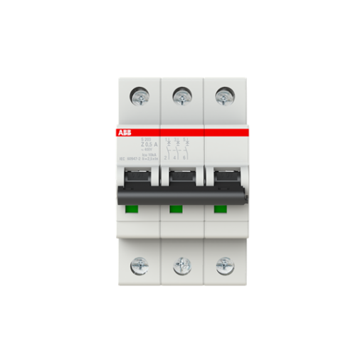 Miniature Circuit Breaker - S200 - 3P - 0.5 A - Z - AC 6 kA