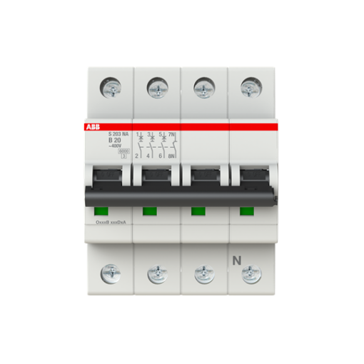 Miniature Circuit Breaker - S200 - 3PN - 20 A - B