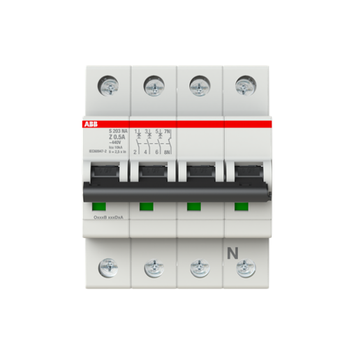 Miniature Circuit Breaker - S200 - 3PN - 0.5 A - Z