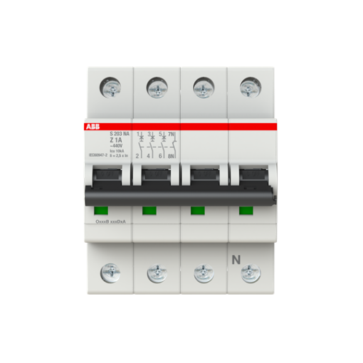 Miniature Circuit Breaker - S200 - 3PN - 1 A - Z