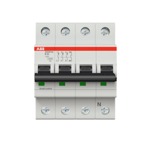 Miniature Circuit Breaker - S200M - 3PN - 63 A - B