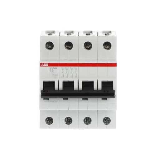 Miniature Circuit Breaker - S200M - 4P - 6 A - B - AC 10 kA