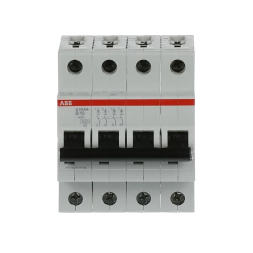 Miniature Circuit Breaker - S200M - 4P - 10 A - B - AC 10 kA